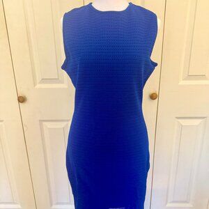 Dressy Fish Net Lined Blue Short Mermaid Dress - Size M